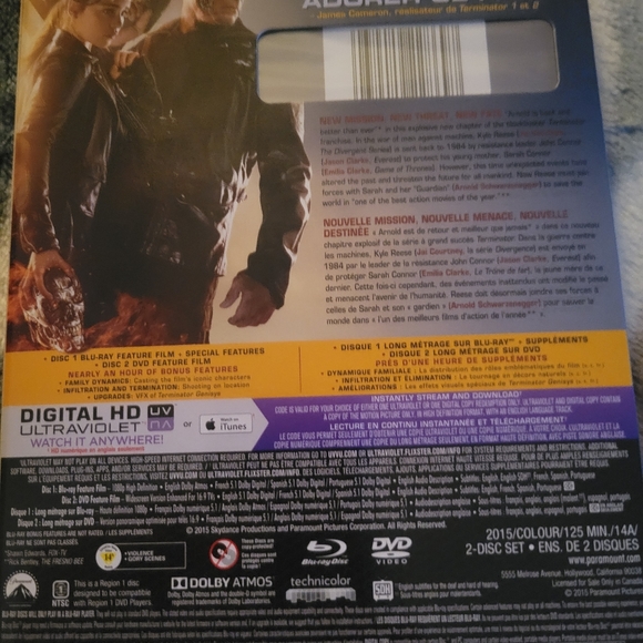 Terminator Genesis Blu-ray and DVD combo New - Picture 2 of 2